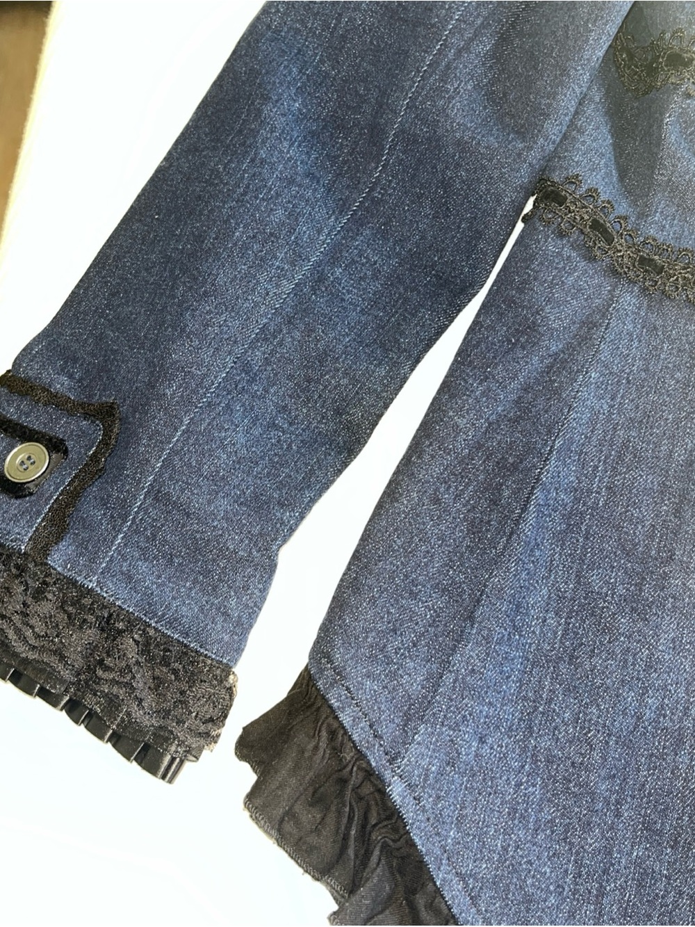 Victorian-Inspired Navy Military Tailcoat Jacket with Black lace Size Large - Picture 9 of 16
